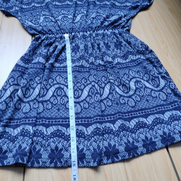 Bohemian Print Short Mini T Shirt Waist Dress - Picture 8 of 8
